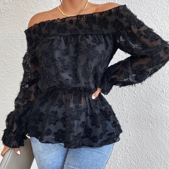 Boho Earth Tones Ruffle Sleeeve Blouse - XL/